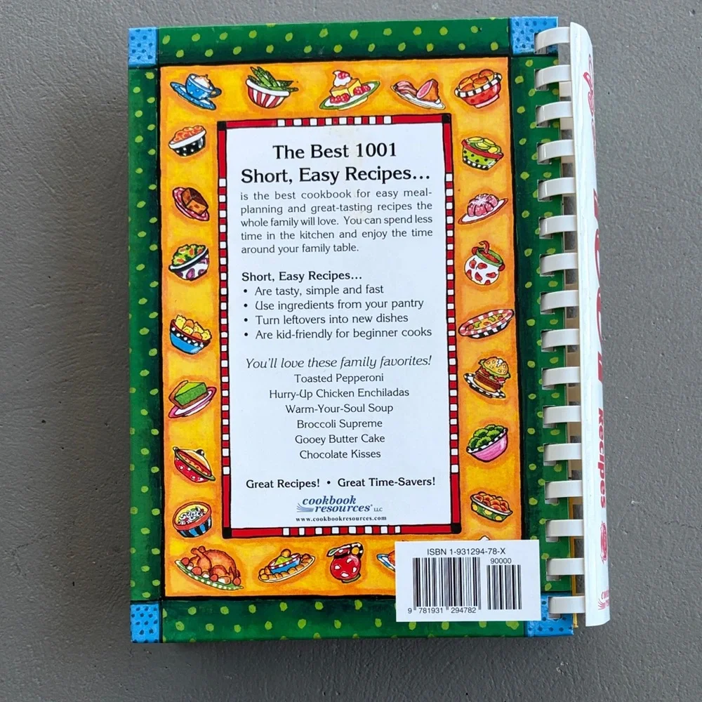 The Best 1001 Short, Easy Recipes Cookbook